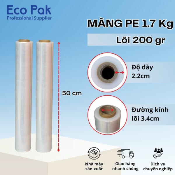 Màng PE quấn pallet 50cm